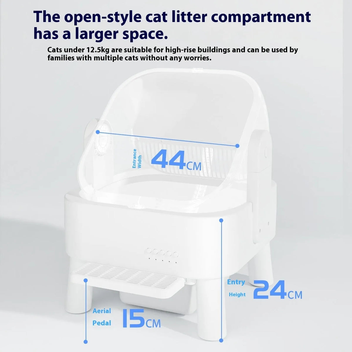 Fully automatic intelligent litter box, closed oversized 51 x 51 x 67cm, WiFi 2.4GHz, 9L storage, PP POM stainless steel