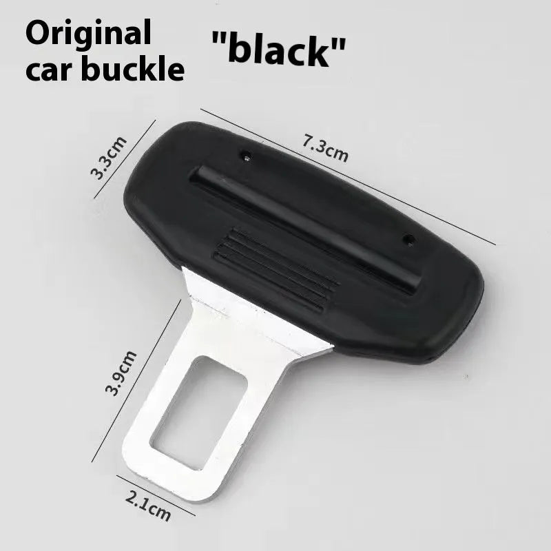 Car seat belt buckle extender made of plastic with straight plate design for extended reach
