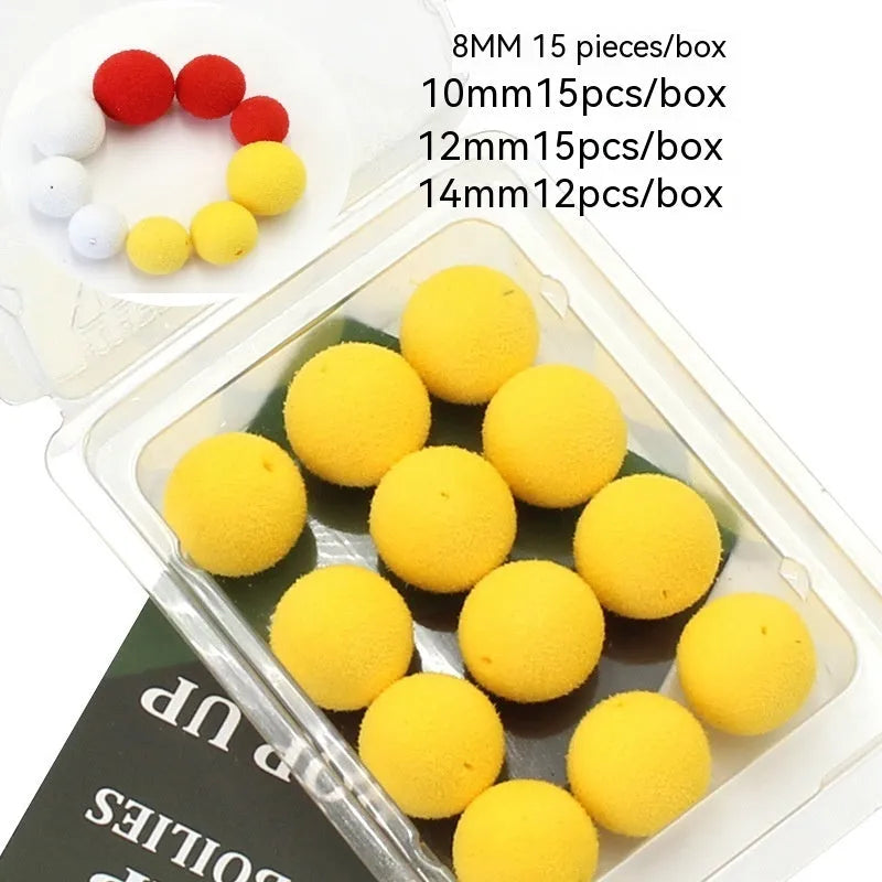 Super large buoyancy carp fishing foam beads in multiple sizes and colours with heat shrink tubes