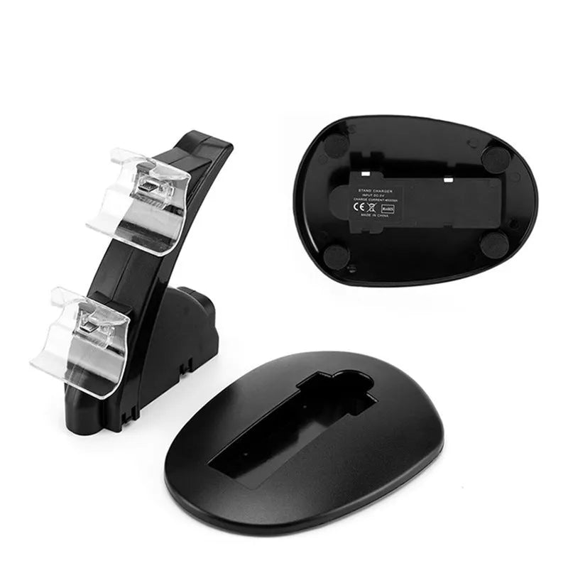 Black Xbox dual controller charging stand for Xbox One and Xbox One S gamepads