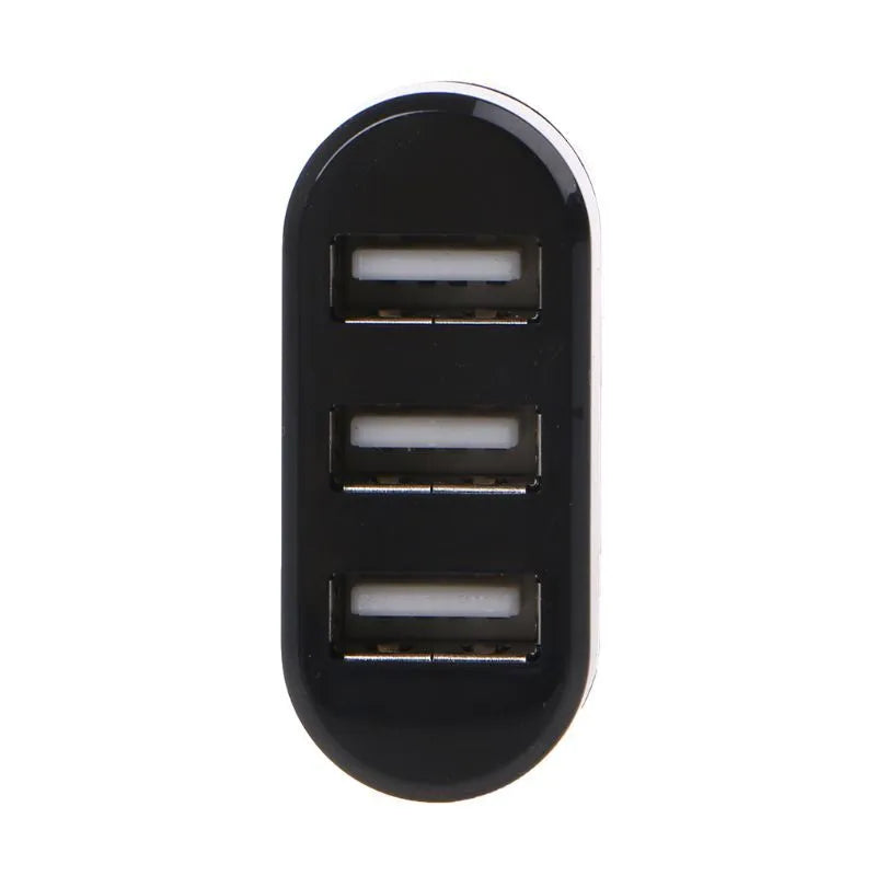Black and white 4-port USB 2.0 hub for laptop connectivity expansion