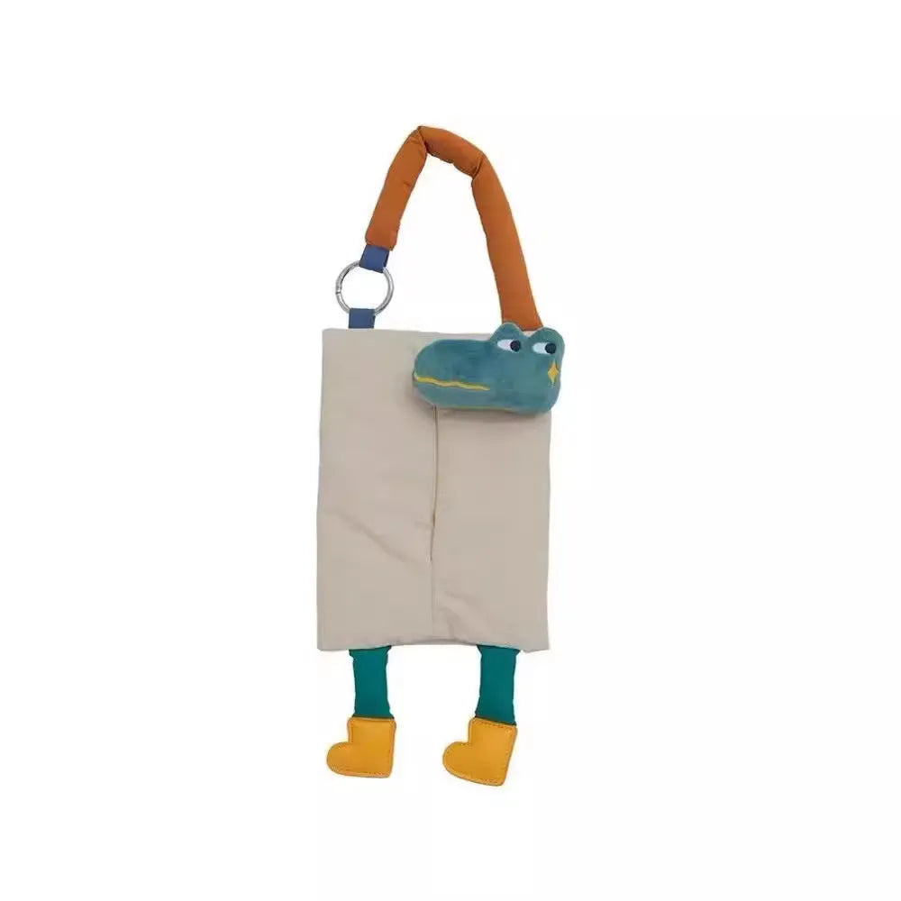 Plush hanging tissue bag for car interiors in 25x19cm size