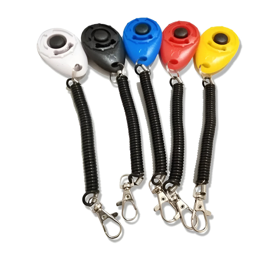 Dog training clicker pet supplies handheld noise maker in multiple colours
