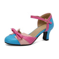 Women's round toe buckle sandals in apricot colour with hollow buckle detail, PU upper, and rubber sole