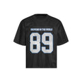 Man's loose-fitting black casual t-shirt with short sleeves, also available in white.