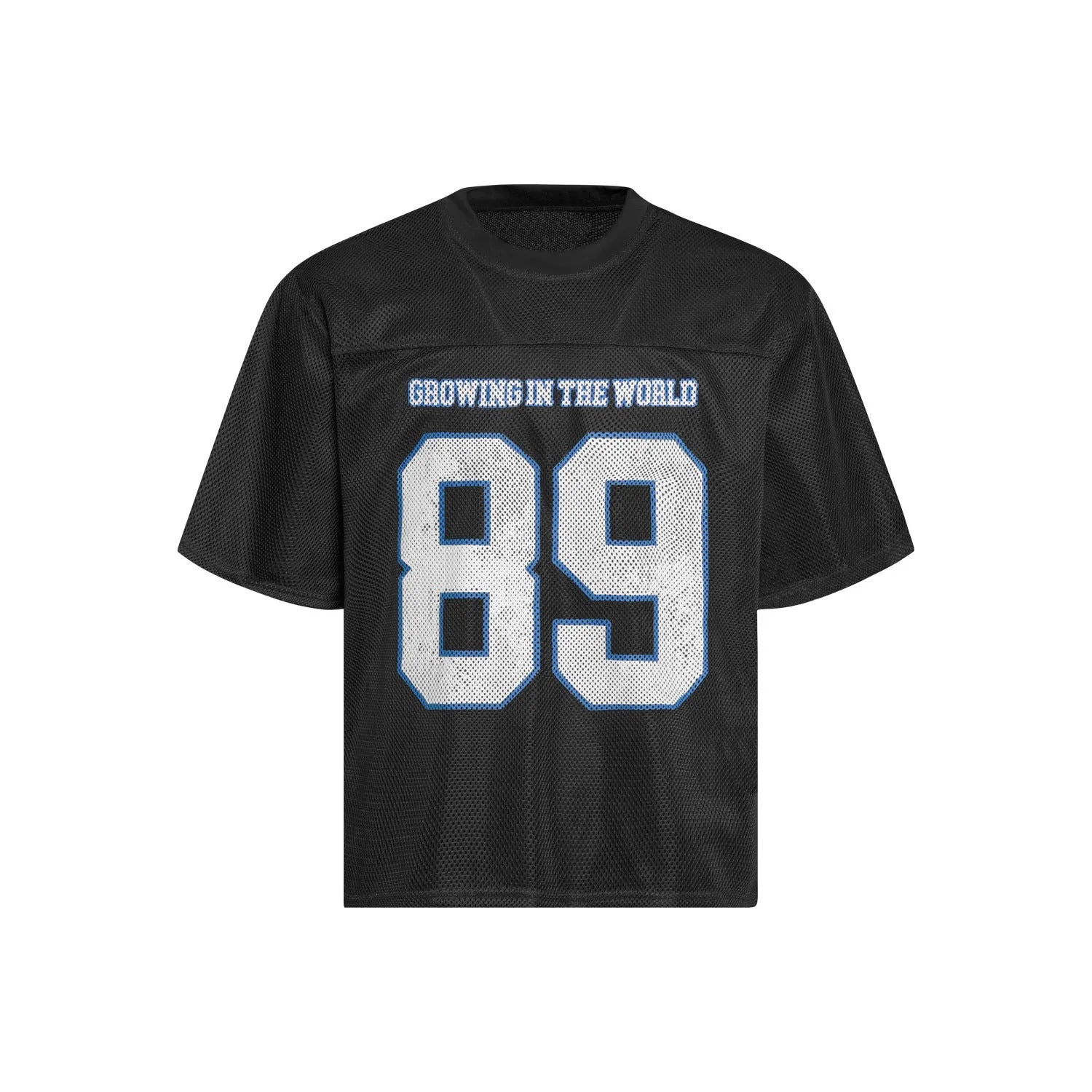 Man's loose-fitting black casual t-shirt with short sleeves, also available in white.