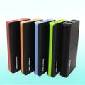20000mAh portable power bank in multiple colours showing dimensions and fast charging label.