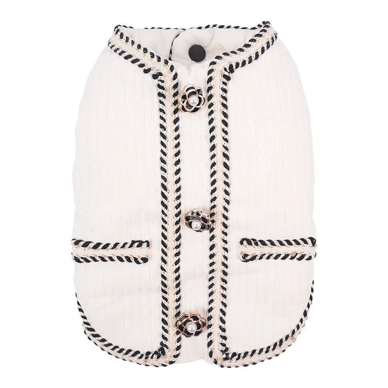 Quilted polyester pet coat in cartoon style for autumn and winter warmth