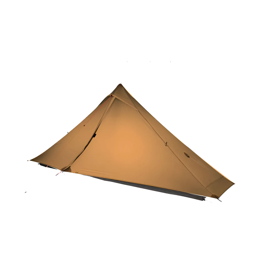 3F UL Speed Blue Mountain 1Pro ultralight poleless single tent in khaki, 20D silicone fabric, 270 x 125cm