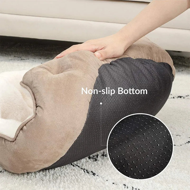 Soft round pet bed mat in size L measuring 76x60x20cm for small to medium dogs