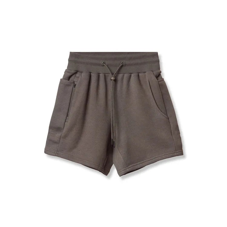 Men's multi-pocket sports shorts in green, khaki, black, brown or milky white, mid waist, sizes M to XXXL