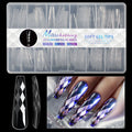 Set of 3D diamond texture long artificial nail tips in various colours from Diamond Nail collections.