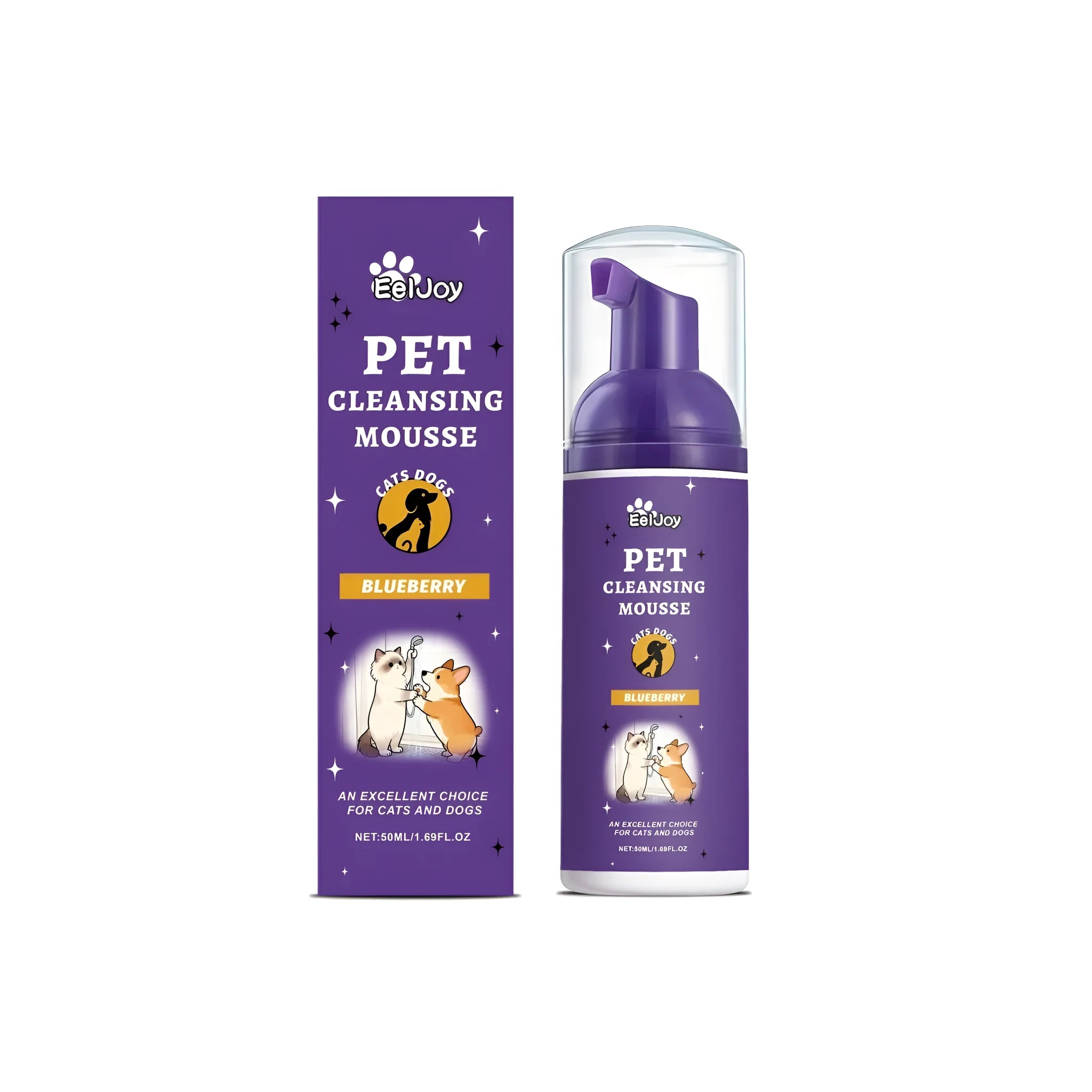 Pet Cleansing Mousse 50ml bottle for dogs and cats with allantoin and cranberry extract