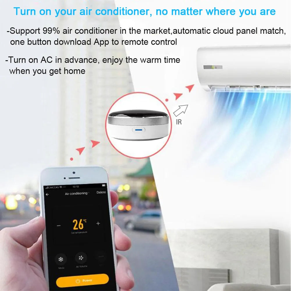White infrared and RF 2-in-1 remote control with extended 100 metre range
