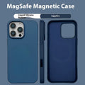 TPU liquid magnetic phone case for iPhone with big hole camera cut-out in antique white, black and sapphire blue
