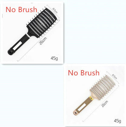 Detangling hairbrush with bristle and nylon teeth for effortless hair management and scalp massage