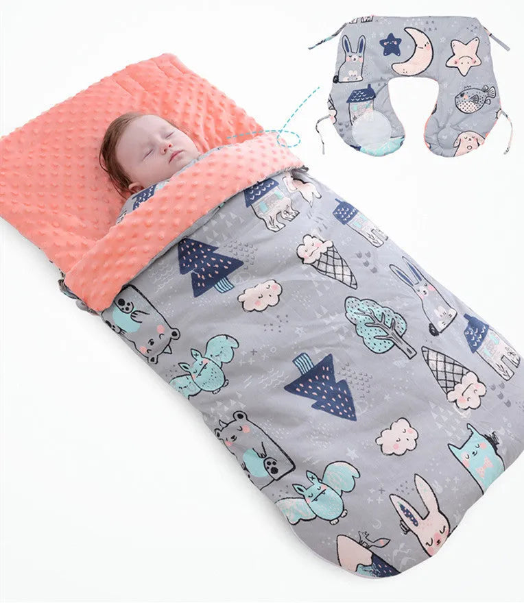 Newborn baby blanket warm fleece stroller cover quilt 80x46cm in four colour options