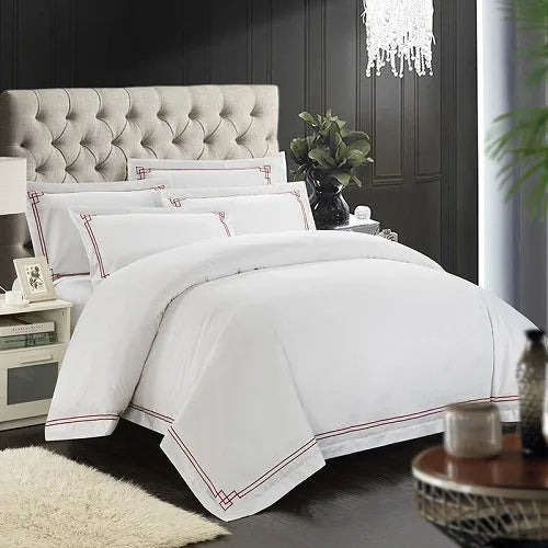 Four-piece pure cotton bedding set with twill weave, 60 count, plain pattern, 200x230cm and 200x240cm sizes