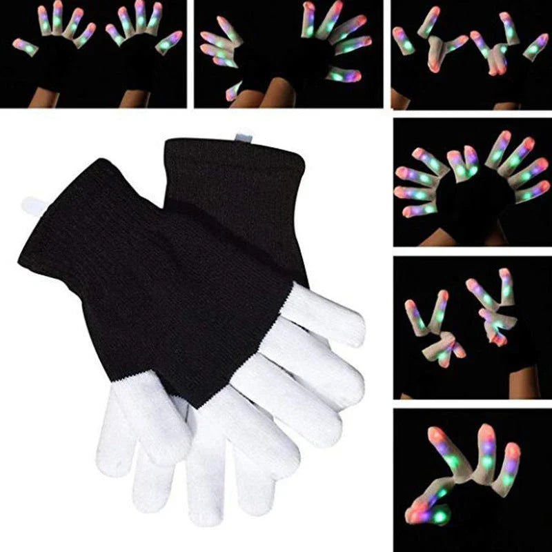 LED Glowing Gloves with Customizable Color-Changing Effects for Nightlife, Performances, and Parties