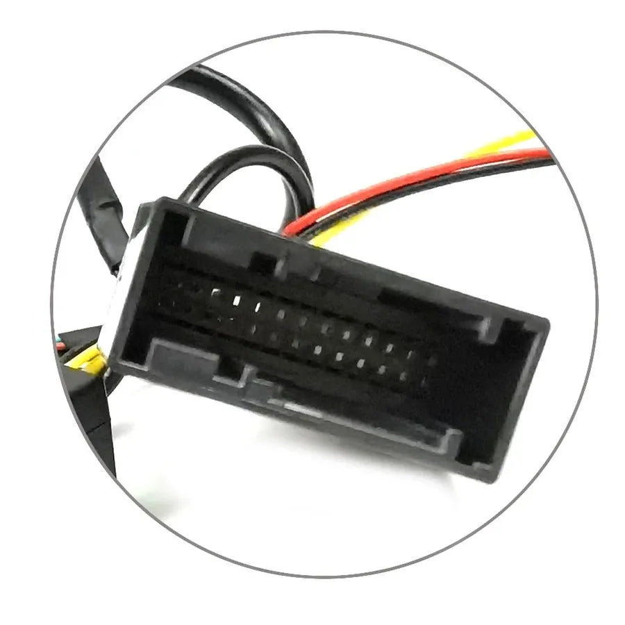 Black car camera conversion box with pure copper construction for Volkswagen Skoda MIB platform
