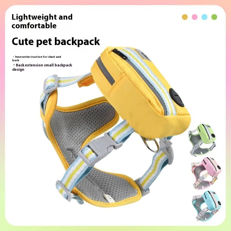 Explosion-proof anti-strangulation pet harness in Oxford cloth with attached holding rope