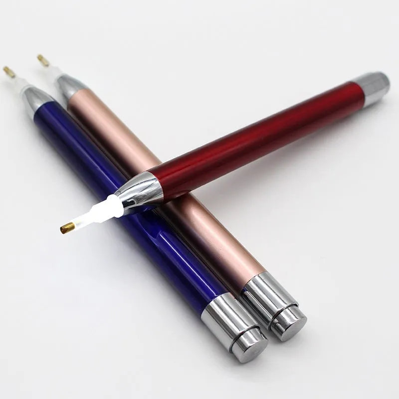 Luminous diamond painting drill pen in aluminum alloy with single-head point tool