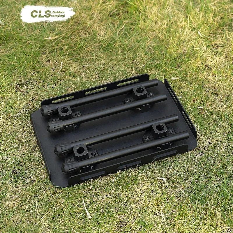 CLS aluminium folding camping stool and table with PU mat cushion inside its tactical storage bag.