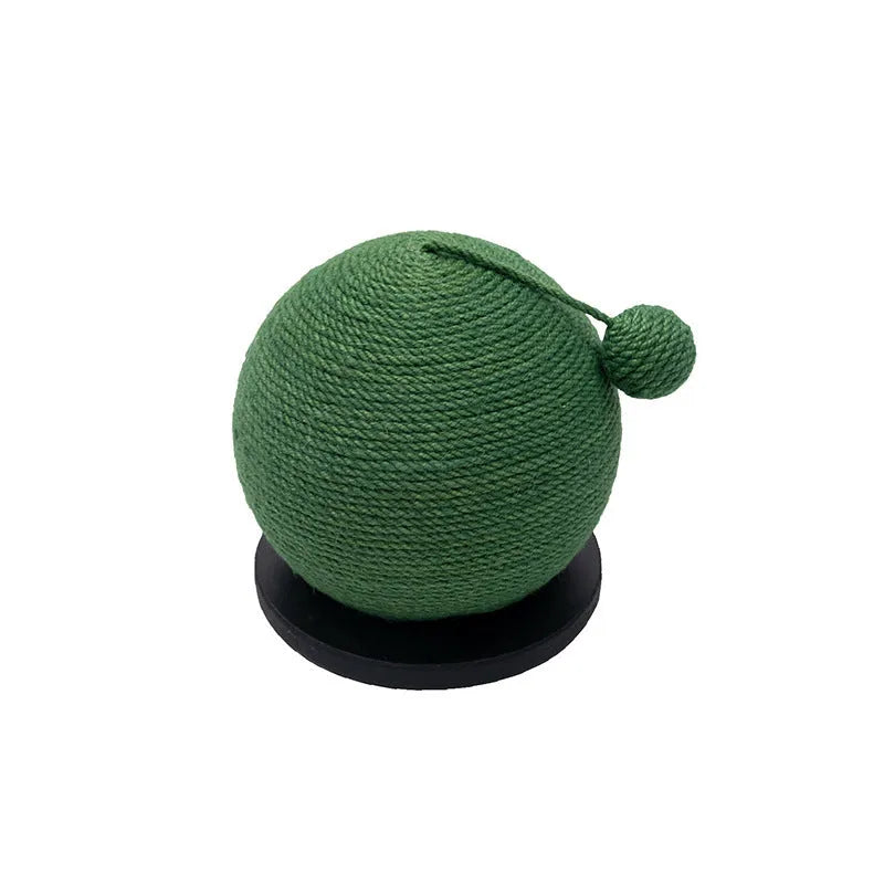 Cactus-shaped cat scratching ball board with sisal rope, 20 x 20 x 22 cm, black or white background option