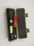 Multifunctional aluminium alloy USB rechargeable flashlight with strong light focus and magnet