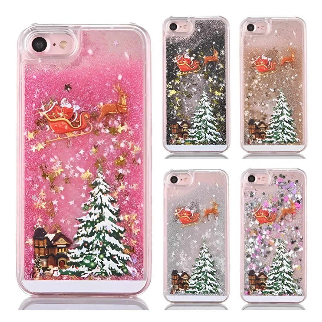 Christmas phone case for iPhone and Samsung in multiple colours including black and gold
