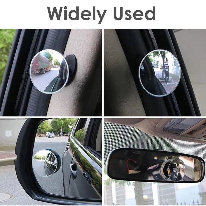 Car borderless small round convex mirror with 360 degree rotation for reversing blind spot safety