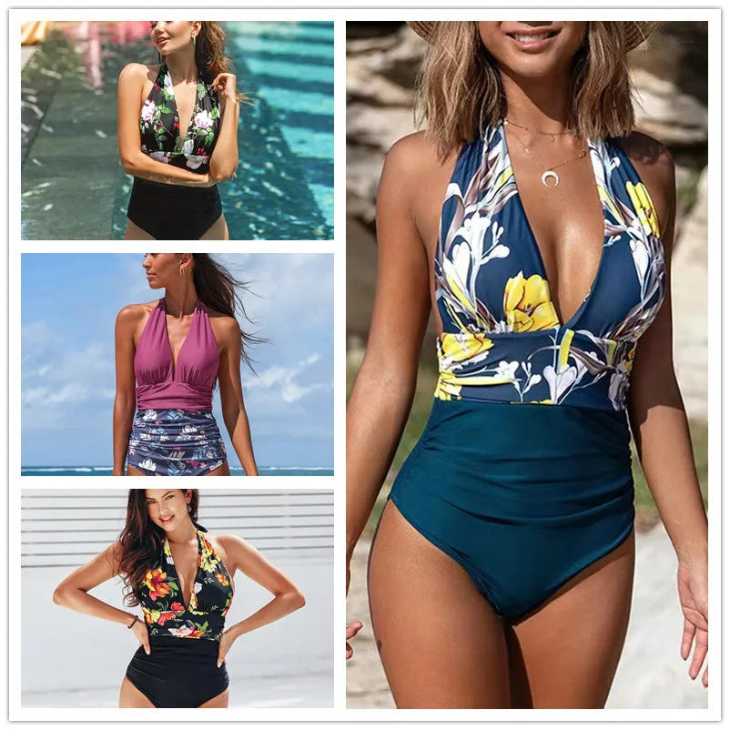Women's sleeveless one-piece swimming suit in polyester-spandex blend for athletic water activities