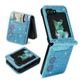 Patchwork retro pattern folding phone case with card slots for Samsung Z Flip smartphone