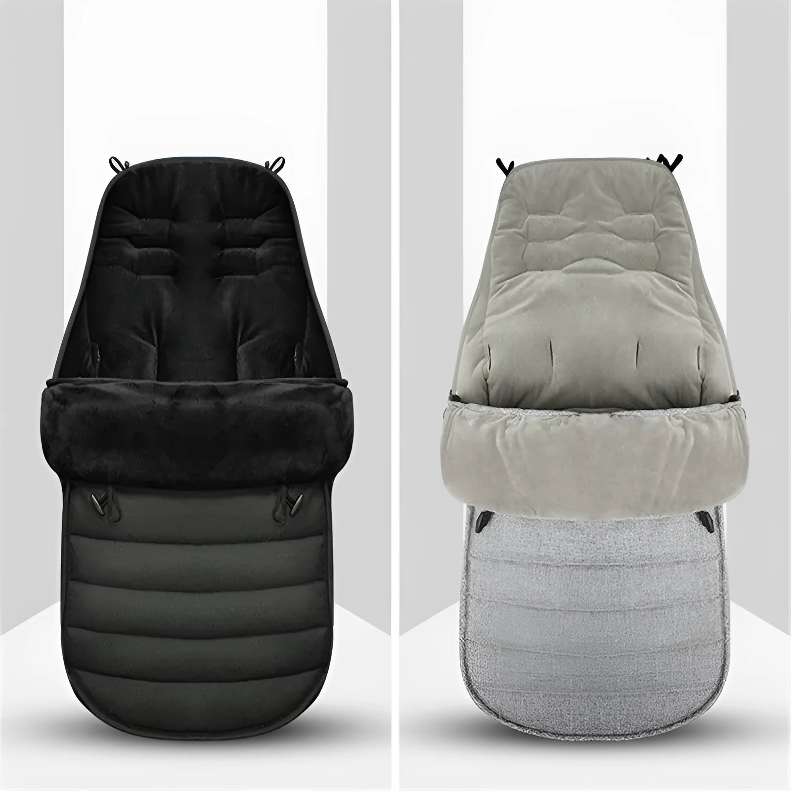 Unisex baby sleeping bag made from thick cotton, 90cm long, in black for newborn use