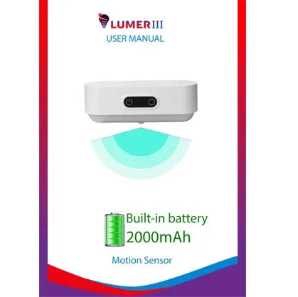 White magnetic USB rechargeable LED sensor light with touch controls on a curved panel