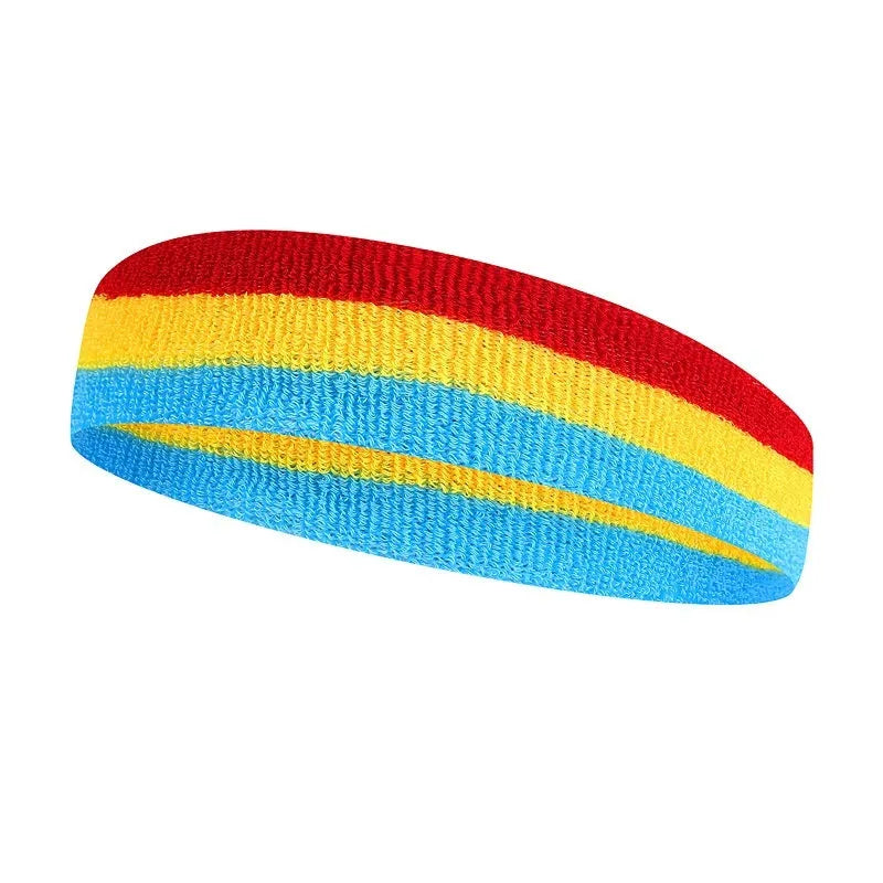 Elastic sports headband in multiple colour combinations for running and fitness activities