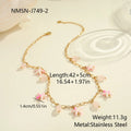 Stainless steel starfish necklace and bracelet set with electroplated 18K finish in blue, green, or pink