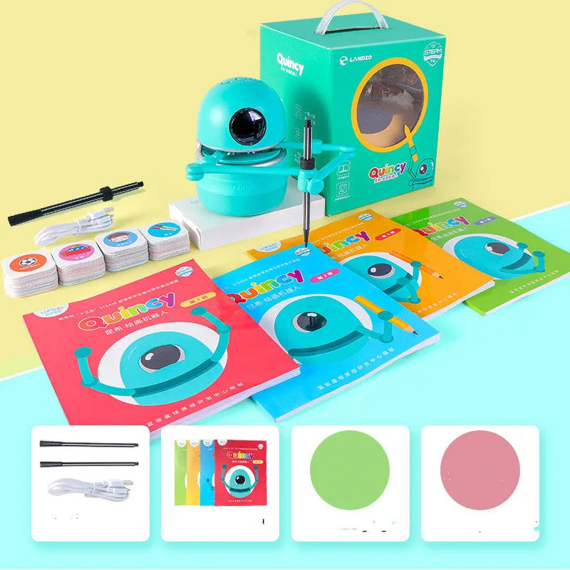 Painting robot for kindergarten children and students, ABS plastic, 153 x 105 mm, English version with suction cup base.