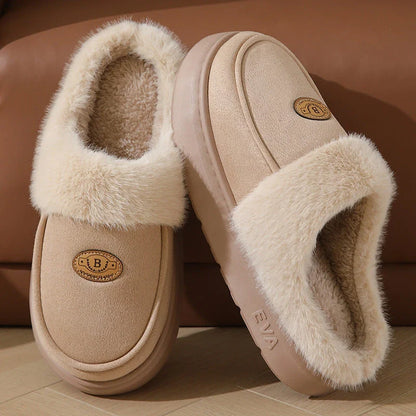 Cozy suede slippers for men with plush lining, non-slip sole, and versatile indoor/outdoor design