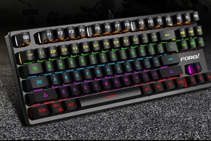 Punk colour matching wired mechanical keyboard in gradient BlackBerry, ABS body, 350 x 130 x 35mm, 1.5m cable