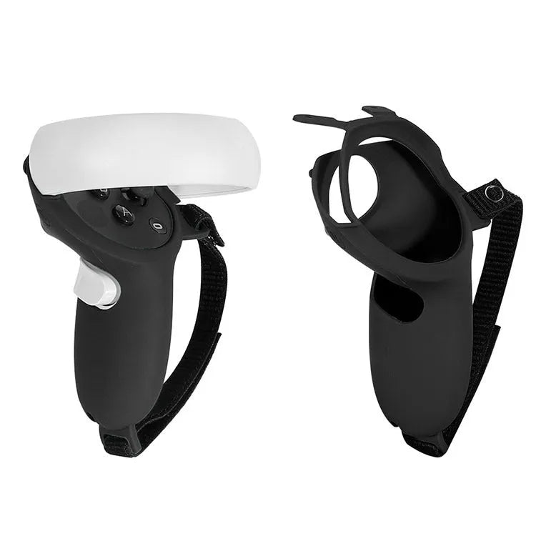 Black silicone glasses host accessory set with protective cover, eye mask, handles, and button caps for VR equipment