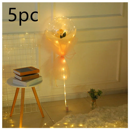 Luminous Balloon Rose Bouquet with LED lighting creating a magical ambiance for celebrations