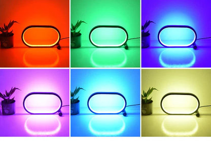 Oval acrylic desk lamp with touch controls, USB charging, and energy-efficient LED lighting