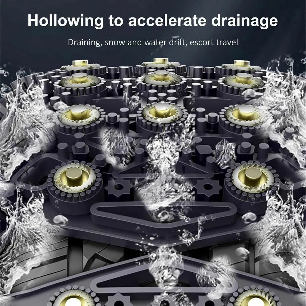 Black rubber car anti-slip chain on tyre for winter traction