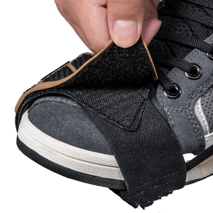 Motorcycle gear cover in grey or brown, non-slip rubber widened shoe protector for gear shift lever.