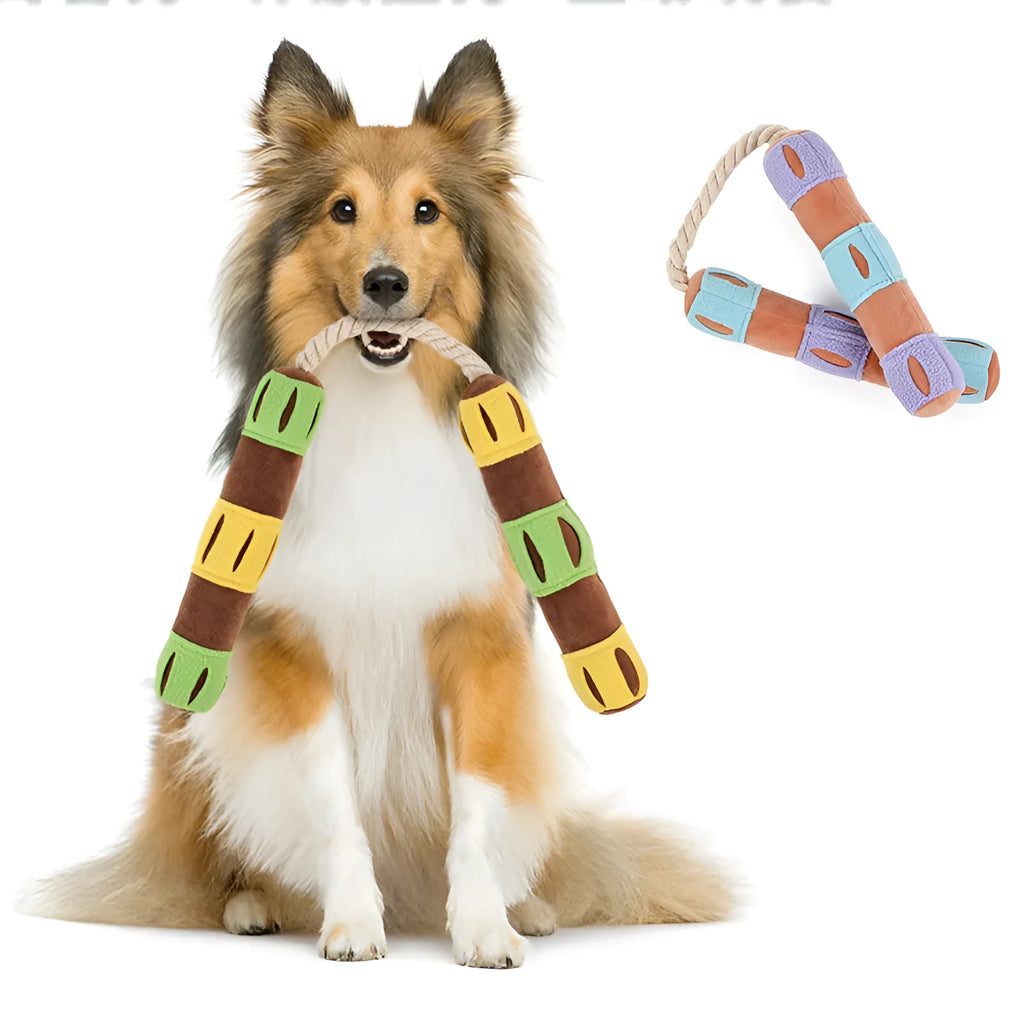 Purple and yellow dog snuffle mat toy for slow feeding and interactive puzzle play