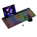 Wireless keyboard and mouse set with card slot, luminous features, and dry battery powered 2.4G connectivity