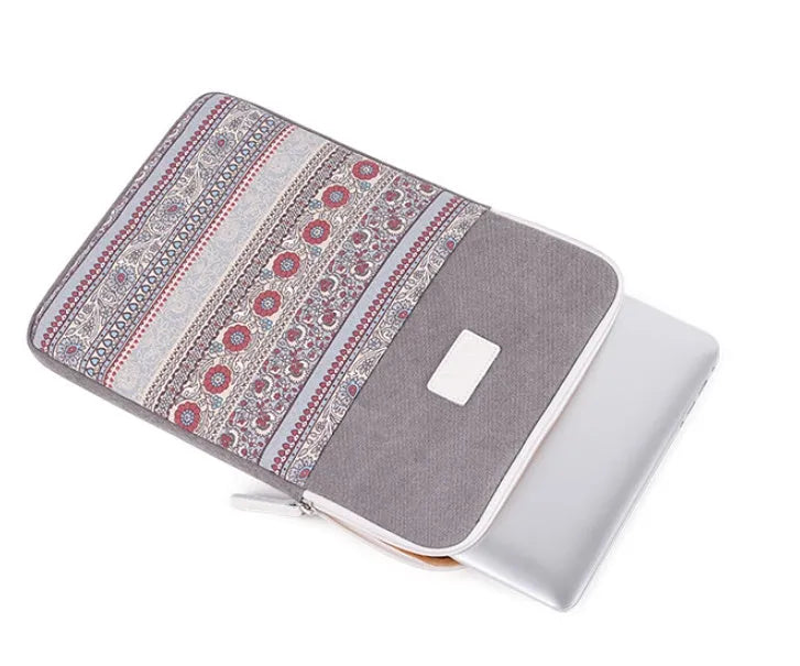 Canvas laptop sleeve bag in 11, 13, 14, and 15 inch sizes with 3cm depth
