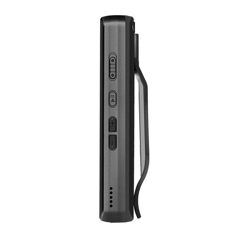 DSJ-S11 black body worn camera showing front lens, display screen, and magnetic clip mount