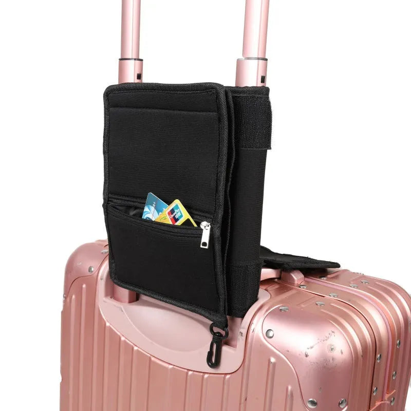 Black canvas folding storage pouch tote bag with large capacity for travel or shopping